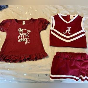 Toddler Alabama cheerleading dress and adorable ruffle T shirt both size 2T